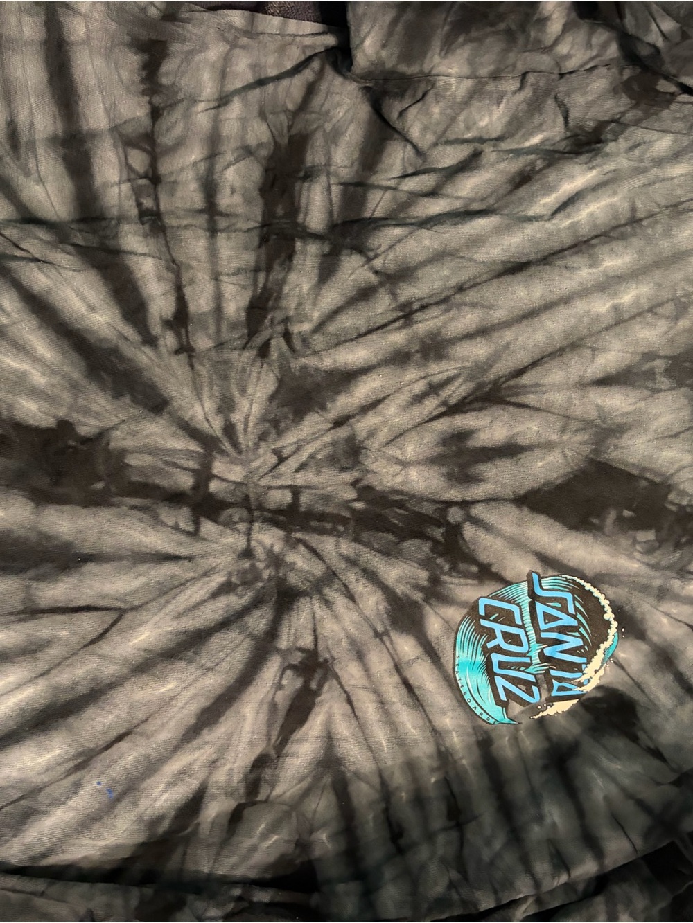 Santa Cruz Skateboards Black Tie-Dye Logo T-Shirt